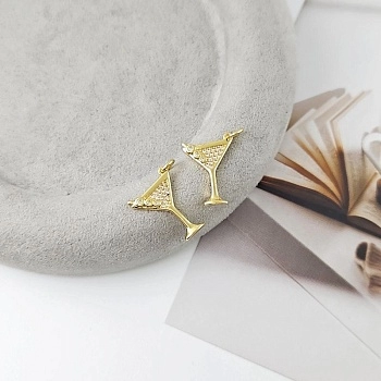 Подвеска Бокал с фианитами 18x13 мм позолота 14К (9219-З) купить с доставкой по России | Интернет-магазин Viva Beads