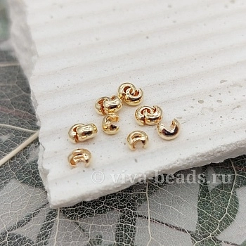 1 шт. Декоративные укрывные бусины кримпы 2 мм позолота (6893-З) купить с доставкой по России | Интернет-магазин Viva Beads