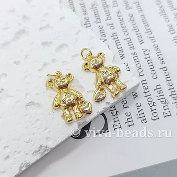 Подвеска Мишка с фианитами 19x11.5x3.5 мм позолота (7496-З) Подвеска Мишка с фианитами 19x11.5x3.5 мм позолота (7496-З)