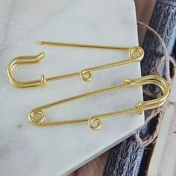 УЦЕНКА Булавка основа для броши 50 мм, 1 петля, позолота 18К (9702-З-УЦ)