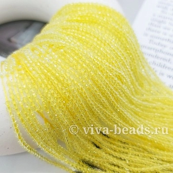 Нить 36 см Кварц синтетический 2 мм желтый (7262-Ж) купить с доставкой по России | Интернет-магазин Viva Beads