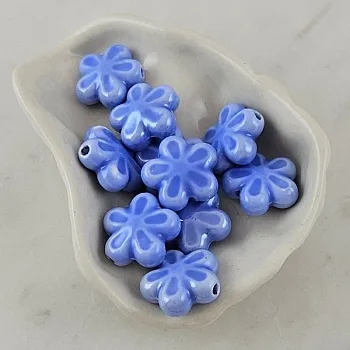 УЦЕНКА 1 шт. Бусина Цветок 18 мм васильковый, керамика (6478-18-ВАС-УЦ)