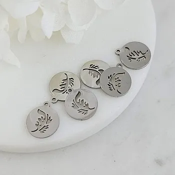 1 шт. Подвеска Круглая с пером 13.6х11.6 мм, нержавеющая сталь (10209-П) купить с доставкой по России | Интернет-магазин Viva Beads