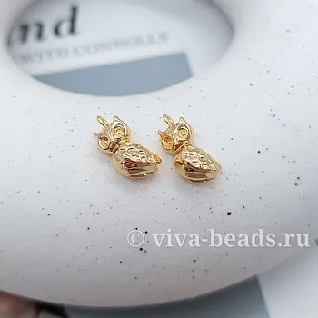 Подвеска Сова 13.5х6.2 мм позолота 18к (7352-З) Подвеска Сова 13.5х6.2 мм позолота 18к (7352-З)