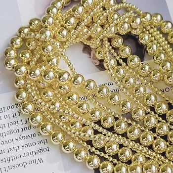 Нить 20 см Гематит 6 мм шар цвет яркое золото (8478-6) купить в Воронеже | Заказать в интернет-магазине Viva Beads
