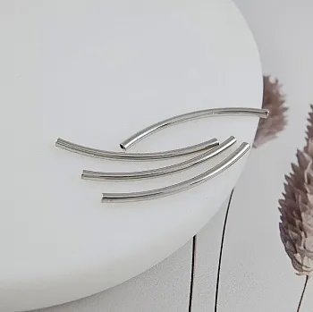 УЦЕНКА Бусина трубочка 30x1.5 мм родиевое покрытие (8450/1.5-30-Р-УЦ)