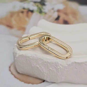 УЦЕНКА Замок овальный карабин 25х11х2.2 мм позолота 14к (8459-З-УЦ)