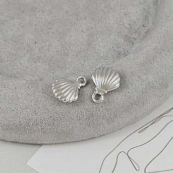 Подвеска Ракушка 13.8х10х3.9 мм родиевое покрытие (9537-Р) купить с доставкой по России | Интернет-магазин Viva Beads