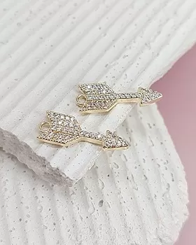 Подвеска Стрела с фианитами 18.8x6.8 мм позолота (8193-З)