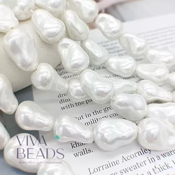 1 шт. Жемчуг майорка 13.5х15.5х20-22 мм капля имитация барокко (6430) купить в Воронеже | Заказать в интернет-магазине Viva Beads
