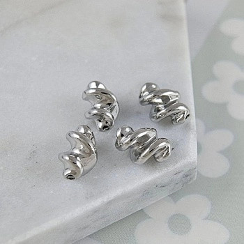 УЦЕНКА 1 шт. Бусина металлическая 11.2х6.3 мм витая, родиевое покрытие (9681-Р-УЦ) купить в Воронеже | Заказать в интернет-магазине Viva Beads
