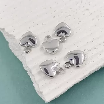 Подвеска Сердце 12х9 мм родиевое покрытие (6161-9-Р) купить с доставкой по России | Интернет-магазин Viva Beads