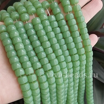 10 шт. Рондель 8х6 мм зеленый стекло (6491-ЗЕЛ1) купить с доставкой по России | Интернет-магазин Viva Beads