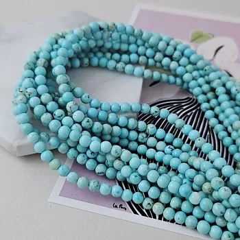 Нить 38 см Магнезит натуральный тонированный 4 мм бусина гладкий шар, голубой (8891-4) для бижутерии купить с доставкой по России | Интернет‑магазин Viva Beads