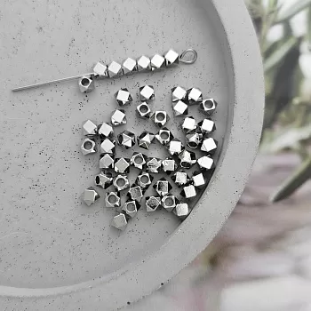 10 шт. Бусина разделитель многогранник 3 мм родиевое покрытие (8870-3-Р) купить с доставкой по России | Интернет-магазин Viva Beads