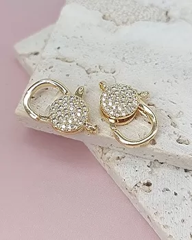 Замок с фианитами 19 мм позолота 14к (8059-З) купить в Воронеже | Заказать в интернет-магазине Viva Beads
 Замок с фианитами 19 мм позолота 14к (8059-З) купить в Воронеже | Заказать в интернет-магазине Viva Beads