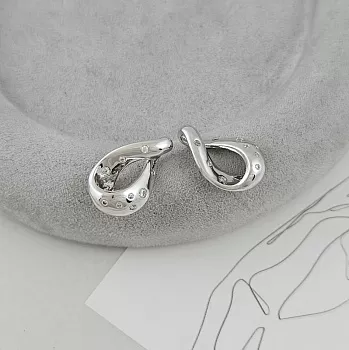 Подвеска кулон Петля 19.8х12.3 мм с фианитами родиевое покрытие (9503-Р) купить с доставкой по России | Интернет-магазин Viva Beads