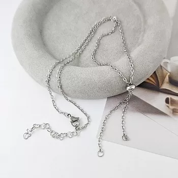 Цепочка из нержавеющей стали основа для колье с бусиной-слайдером и замком, 53 см (9279) купить в Воронеже | Заказать в интернет-магазине Viva Beads
