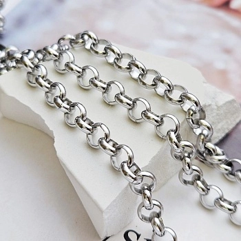 50 см Цепь роло 6х2 мм нержавеющая сталь (8602) купить с доставкой по России | Интернет-магазин Viva Beads