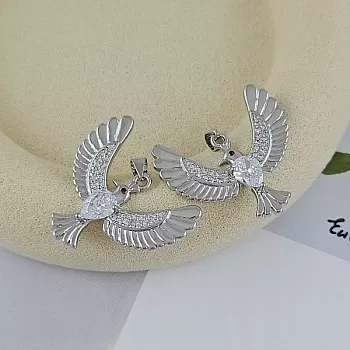 УЦЕНКА Подвеска Птица 27.7х31 мм с фианитами родиевое покрытие (9853-Р-УЦ) УЦЕНКА Подвеска Птица 27.7х31 мм с фианитами родиевое покрытие (9853-Р-УЦ)