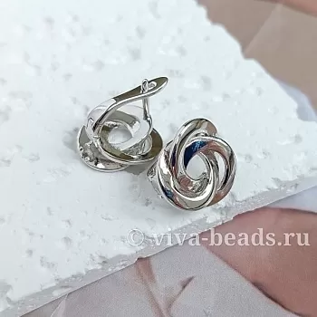 Швензы с замком 15,5х15 мм родиевое покр. (5106-Р) купить в Воронеже | Заказать в интернет-магазине Viva Beads
 Швензы с замком 15,5х15 мм родиевое покр. (5106-Р) купить в Воронеже | Заказать в интернет-магазине Viva Beads