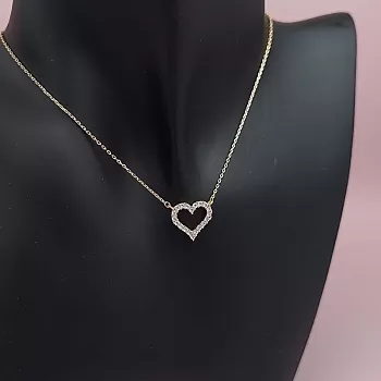 Подвеска Сердце на цепочке, позолота (7784-З)