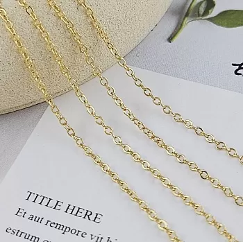 50 см Цепь тонкая 1.7 мм позолота 18К (6672/1.7-З) купить с доставкой по России | Интернет-магазин Viva Beads