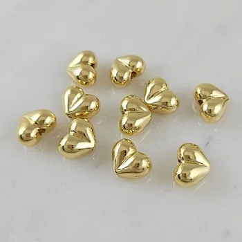 УЦЕНКА 1 шт. Бусина разделитель Сердце 7.5х10х5.3 мм, позолота 14К (10108-З-УЦ)