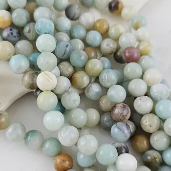 Нить 37 см Амазонит натуральный ок. 8 мм бусины гладкий шар (4565-8) для бижутерии купить с доставкой по России | Интернет‑магазин Viva Beads