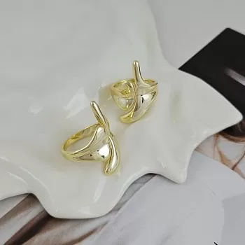 Кольцо Геометрия свободного размера с позолотой 14К (9913-З) купить с доставкой по России | Интернет-магазин Viva Beads