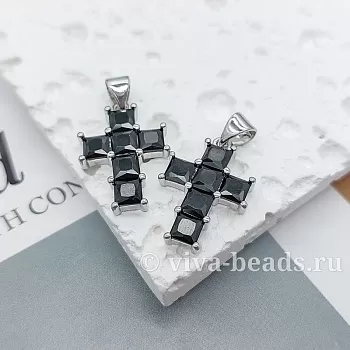 Подвеска Крест 20х14 мм родиевое покр. (6135-Р)