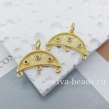 УЦЕНКА Коннектор Арка 14x20x2 мм, фианиты, позолота (7290-З-УЦ) УЦЕНКА Коннектор Арка 14x20x2 мм, фианиты, позолота (7290-З-УЦ)