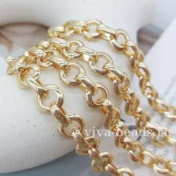 10 см Цепь 10 мм (толщина) позолота (5142-З) купить в Воронеже | Заказать в интернет-магазине Viva Beads
