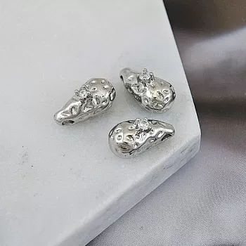 Подвеска Капля 12.5х6.6 мм с фианитом, родиевое покрытие (9780-Р) купить с доставкой по России | Интернет-магазин Viva Beads