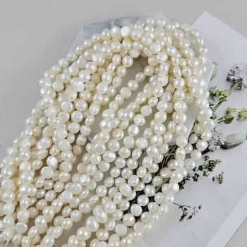 Нить 18 см Жемчуг натуральный барокко 5-7 мм А+ (5662) купить в #REGION_P# | Заказать в интернет-магазине Viva Beads
