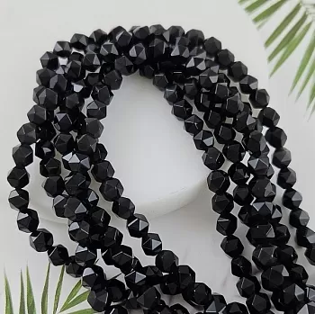 10 шт. Обсидиан 6 мм, бусины с крупными гранями, многогранник (8482-6) для бижутерии купить с доставкой по России | Интернет‑магазин Viva Beads