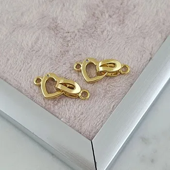 Замок Сердце мини 18 мм с фианитом, позолота 14К (9432-З) замок для украшений купить с доставкой по России | Интернет-магазин Viva Beads