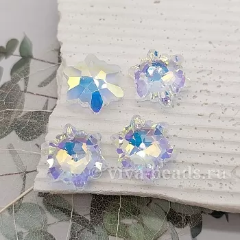 Подвеска Снежинка 18 мм Crystal AB хрустальное стекло (6836-АВ) Подвеска Снежинка 18 мм Crystal AB хрустальное стекло (6836-АВ)