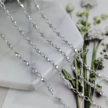 10 см Цепь с коннекторами-шариками 2.5 мм, родиевое покрытие (9755-Р) купить с доставкой по России | Интернет-магазин Viva Beads