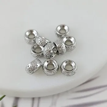 1 шт. Бусина разделитель 7.4х3.7 мм рондель, родиевое покрытие (9963-Р) купить с доставкой по России | Интернет-магазин Viva Beads