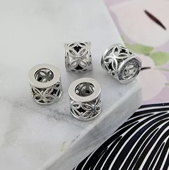 УЦЕНКА Бусина разделитель с фианитами 7.4х8.3 мм родиевое покрытие (9804-Р-УЦ) купить в Воронеже | Заказать в интернет-магазине Viva Beads
