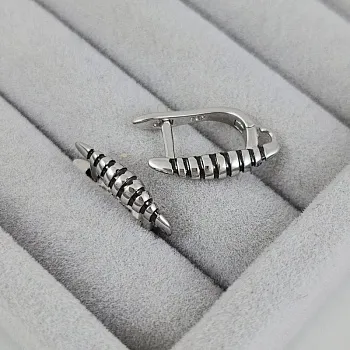 Швензы с английским замком 18х3.7 мм с эмалью, родиевое покрытие (10203-Р) швензы для серег купить с доставкой по России | Интернет-магазин Viva Beads