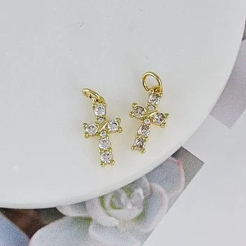 Подвеска Крест с фианитами 15.8x8.8 мм позолота 14К (9174-З) купить с доставкой по России | Интернет-магазин Viva Beads