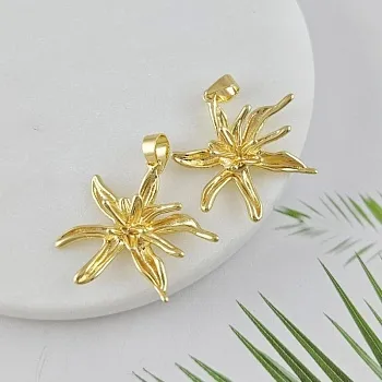 Подвеска Цветок 27.6х27.3 мм, позолота 14К (10022-З) купить с доставкой по России | Интернет-магазин Viva Beads