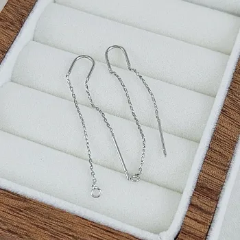 Швензы протяжки 45 мм с цепочками, родиевое покрытие (10222-Р) швензы для серег купить с доставкой по России | Интернет-магазин Viva Beads