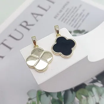 УЦЕНКА Подвеска Клевер двусторонняя 17.2х15 мм позолота 14к, керамика, фианит (7708-З-УЦ) купить с доставкой по России | Интернет-магазин Viva Beads