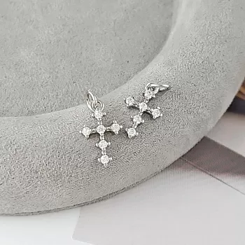 Подвеска кулон Крест с фианитами 14.7x9 мм родиевое покрытие (9325-Р) купить с доставкой по России | Интернет-магазин Viva Beads