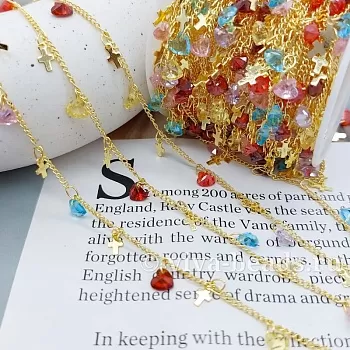 10 см Цепочка с подвесками и цирконами позолота (7249-З) купить с доставкой по России | Интернет-магазин Viva Beads