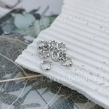 10 шт. Колечки витые соединительные 6х0.9 мм родиевое покр. (5680-6-Р) соединительные колечки и кольца-коннекторы купить с доставкой по России | Интернет-магазин Viva Beads