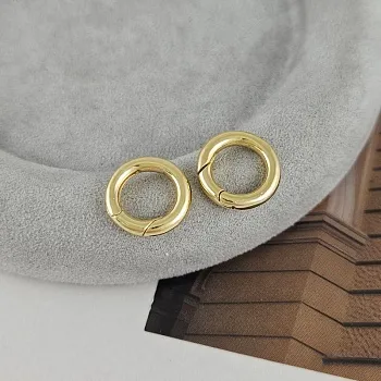 Замок круглый карабин 15х2.7 мм позолота 14К (7870-З) замок для украшений купить с доставкой по России | Интернет-магазин Viva Beads